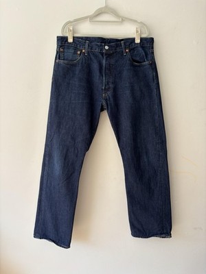 Levi's Premium Jeans Herren W36 L30 Blau 501 Straight Denim Dark Wash Freizeit