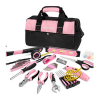 Workpro Werkzeugkoffer 106-Teilig Rosa Werkzeugset Mit Tasche 34Cm