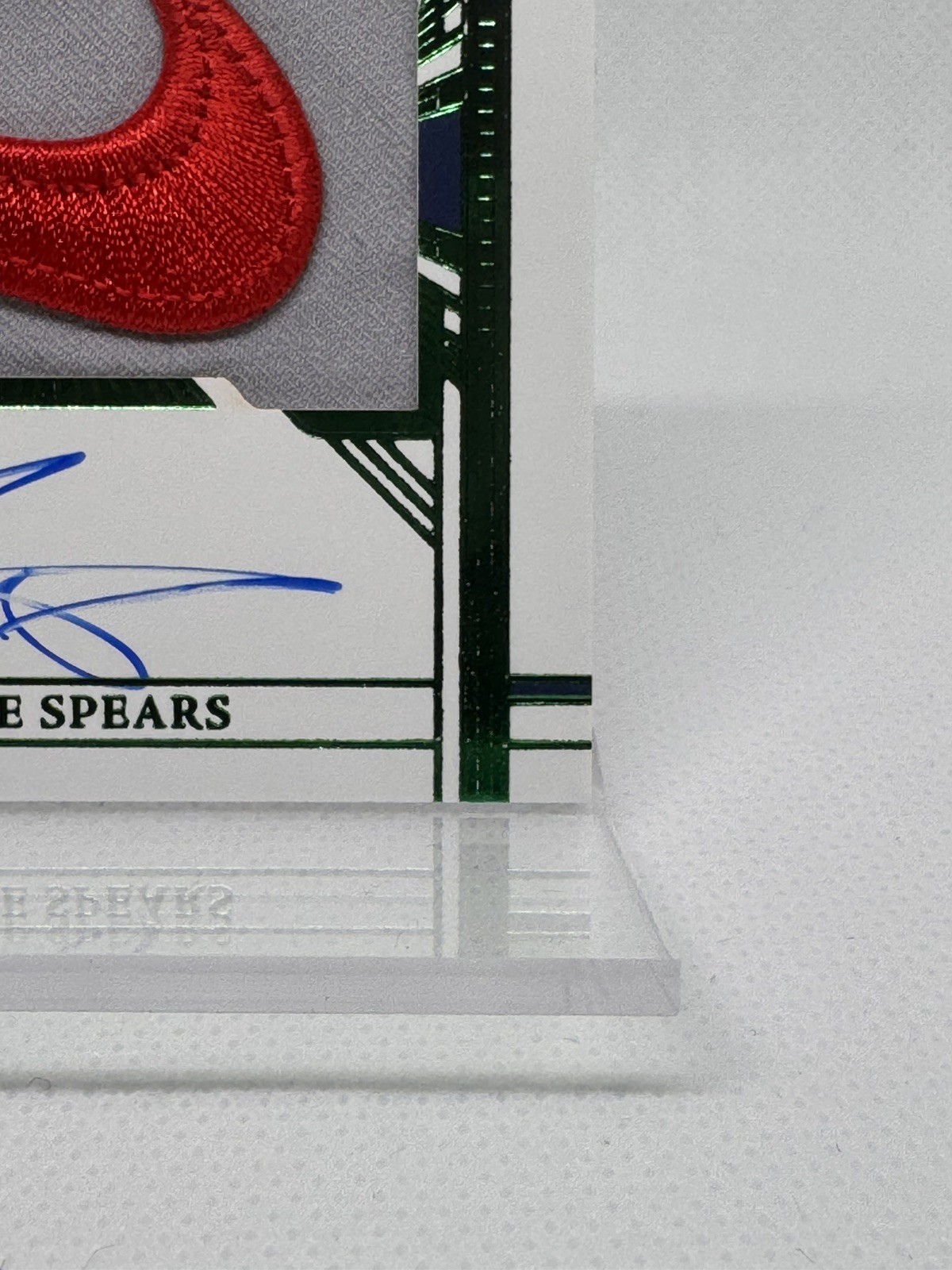 Tyjae Spears 2023 Panini Flawless Symbolic RC Nike Logo Patch Auto 2/2 Titans view 5
