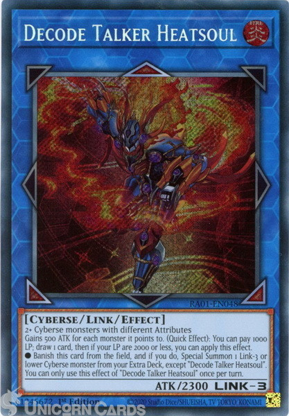 RA01-EN048 Decode Talker Heatsoul :: Secret Rare 1st Edition YuGiOh Card