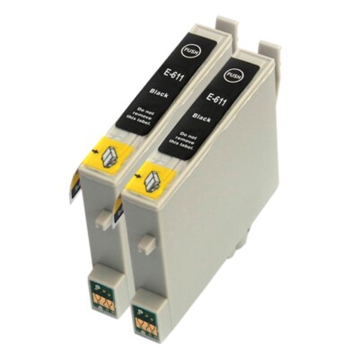 2 Tintenpatronen schwarz für Epson Stylus D3850 D4200 D68 PE D88 D88 Plus DX3800