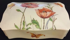 Rare ANICAP Oblong Porcelain Box by Sona Verona, Mottahedeh Design CALIF POPPIES