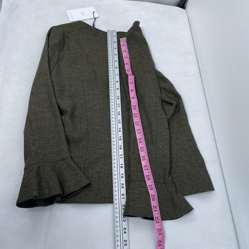 NWT The Fold London Blouse Size UK 8 Herringbone Wool Blend Brown New - Picture 9 of 9