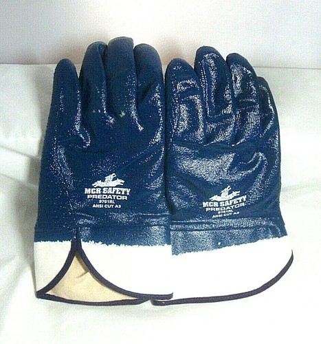 Guantes de nitrilo MCR Safety Predator totalmente recubiertos azules - Imagen 2 de 2