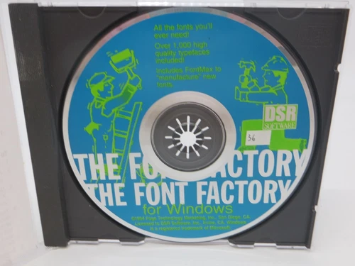 The Font Factory For Windows (CD-ROM, 1994) PC Computer Program