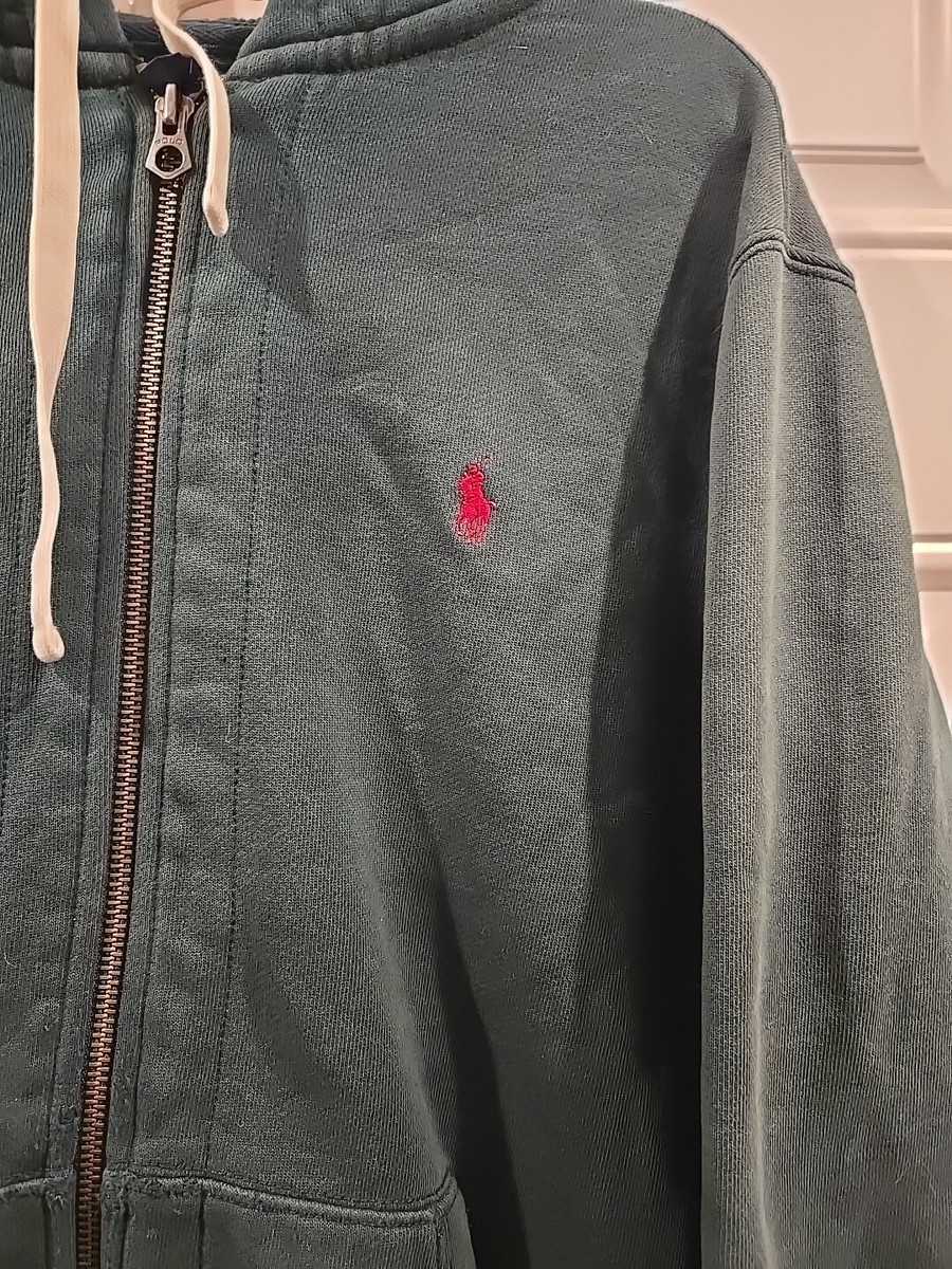 Polo Ralph Lauren Full Zip Hoodie Sweatshirt Thermal Waffle Hood