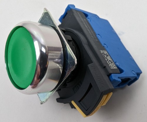 Omron A22NN-RNM-NGA-G100-NN Switch Pushbutton SPST-NO Panel Mount Green 22mm NEW - Picture 3 of 6