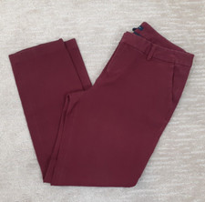 Tommy Hilfiger Womens Sz 10 Burgundy Wine Madison Stretch Slim Ankle Pant Casual