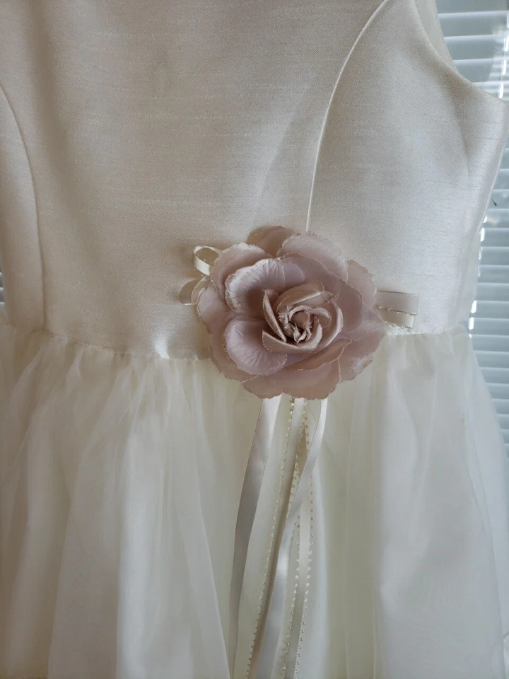 Vestido de festa Jane Copeland tamanho 8 florista marfim, comunhão novo sem etiquetas - Imagem 3 de 4
