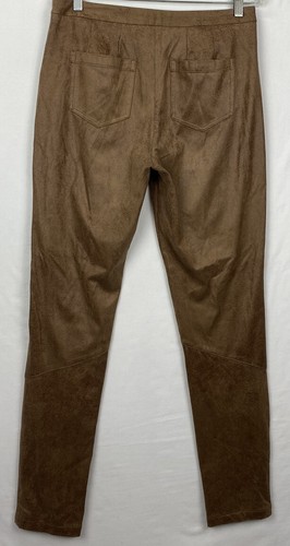 Nanette Lepore Women Size 10 Brown Stretch Faux Suede Pants Skinny Ankle Western - Picture 4 of 8