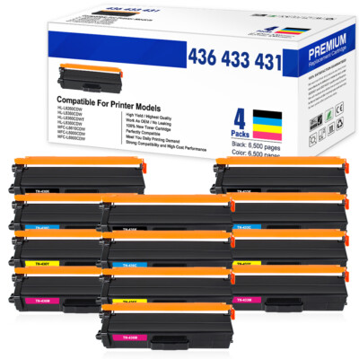 TN436 TN433 TN431 Toner Set for Brother MFC-L8900CDW L8610CDW HL-L9310CDW Lot