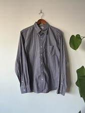 J.Crew Thomas Mason Dress Shirt 15-15.5 Medium Purple Gingham Italian Poplin Ivy