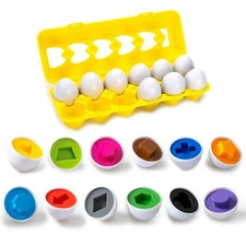 Color & Shapes Matching Egg Toy - Sorting & Learning Toy For Baby & Toddler