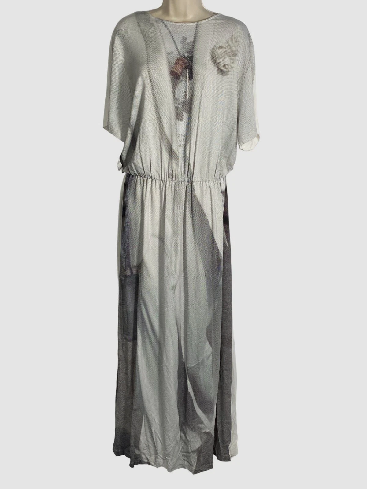 $965 MM6 Maison Margiela abito donna bianco manica corta stampato taglia S