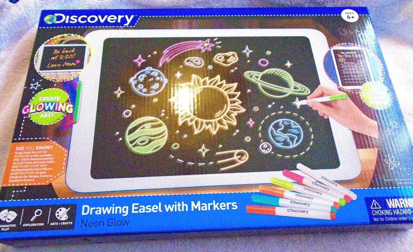 NEW  DISCOVERY  DRAWING  EASEL  W/MARKERS  NEON  GLOW  (U4)