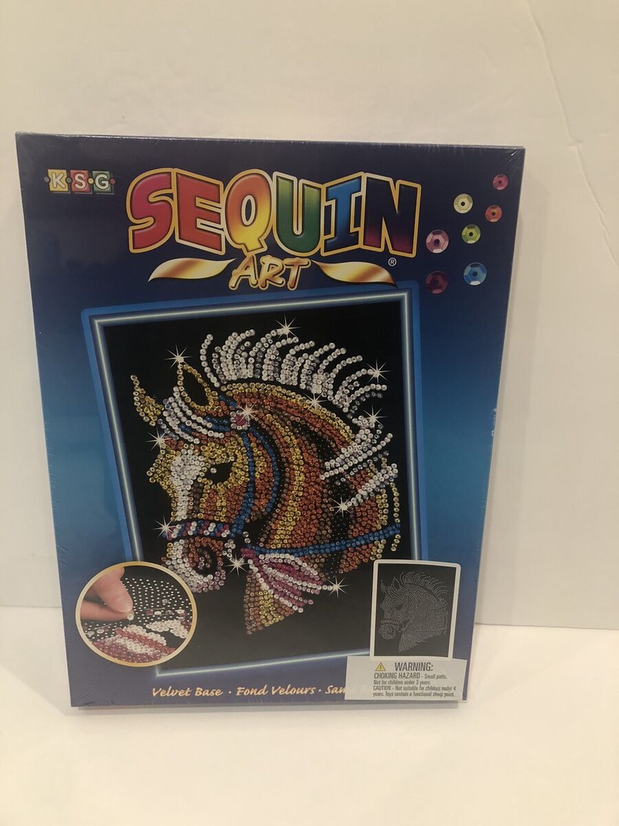 Sequin Art Blue, Horse, Sparkling Arts and Crafts Picture Kit