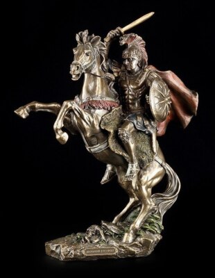 Alexander der Große Figur mit Pferd - König Krieger Makedonien - Veronese