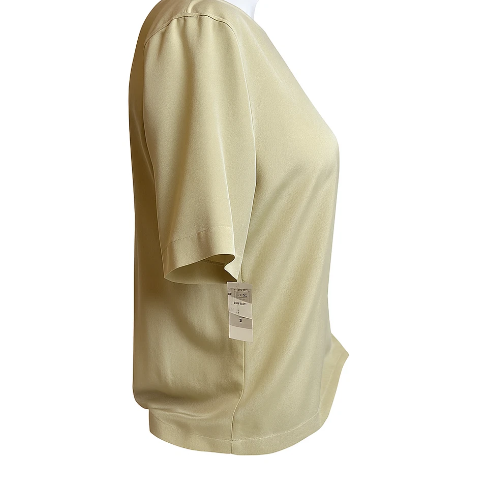 Blusa vintage Bethany 100 % seda - Nueva con etiquetas - Talla pequeña - Oro claro/champán Foto 3 de 4