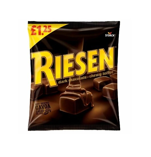 Riesen Dark Chocolate - Chewy Toffee 110g x 12 Bags PM £1.25
