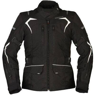 Ladies Motorcycle Jacket 72 Long - Modeka Elaya Lady - Waterproof Black White
