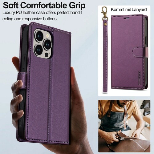 For iPhone 16 15 14 13 12 11 XS 7 8 Wallet Case 2-in-1 Detachable MagSafe Cover - Picture 67 of 85