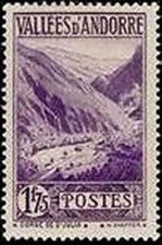 FRANZÖSISCH ANDORRA BRIEFMARKE YVERT NR. 40 A " GORGES DE SAINT- JULIA 1F75 " NEU xx TTB