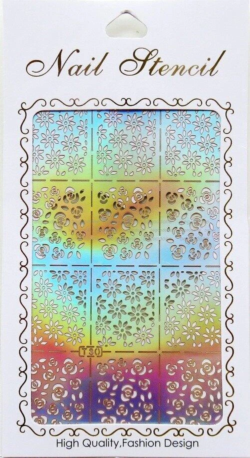 Nail Art Vinyl Stencil Guide Sticker UV Polish French Manicure Decal Rose Flower - Image 2 of 2