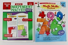 Math Educational Workbooks Grades 4-6 Independ Practice  Math Skills Homeschool