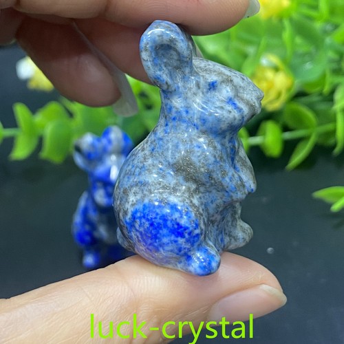 Cuarzo lapislázuli natural de 1,5"" tallado a mano cristal curación conejo 1 pieza, 43 L2 - Imagen 3 de 12