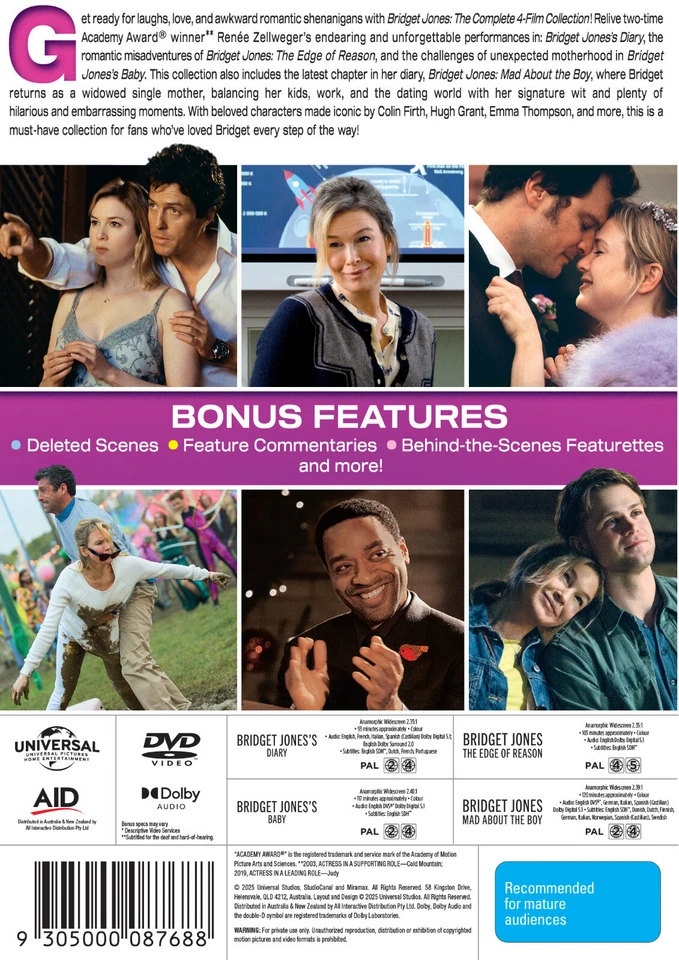 BRAND NEW Bridget Jones : The Complete 4-Film Collection (DVD, R4) Movie Diary - image 2 of 2