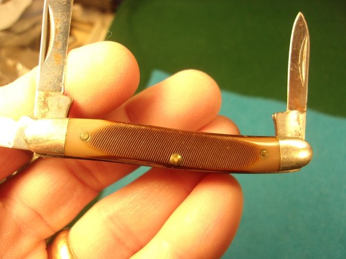 EXCELLENT OLDER VINTAGE "SCHRADE U.S.A." (OLD TIMER) THREE BLADE POCKET KNIFE - Picture 8 of 13