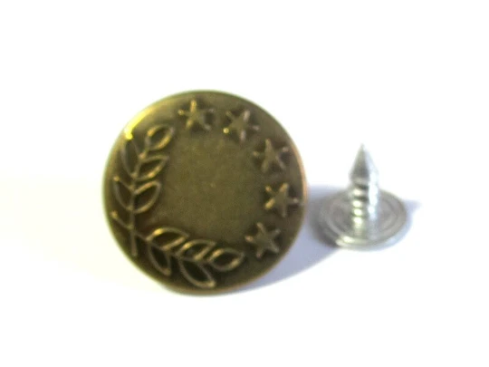 10 Jeansknöpfe Knöpfe bronzefarben 17 mm Stern Nieten - Bild 2 von 4