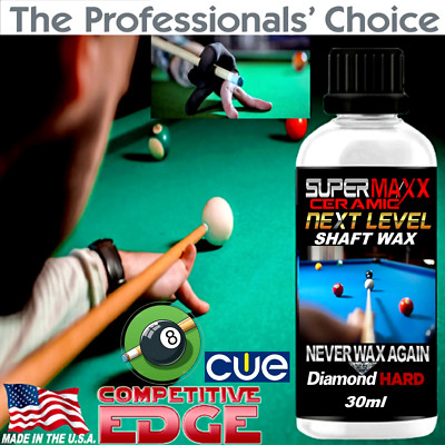 BILLIARDS POOL CUE SHAFT WAX ''CERAMIC CLEAR COATING'' FOR SILKY ''SMOOTHER SHOTS