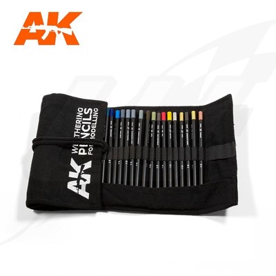 [ES] AK INTERACTIVE Weathering Pencils Full Range Cloth Case (37 Waterpencil Col