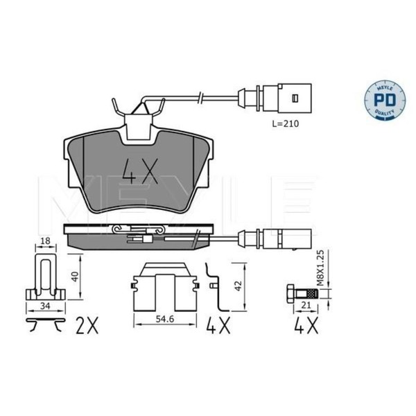 Meyle BremsbeläGe Bremsbelegsatz Hinten FüR VW Transporter IV Bus-image