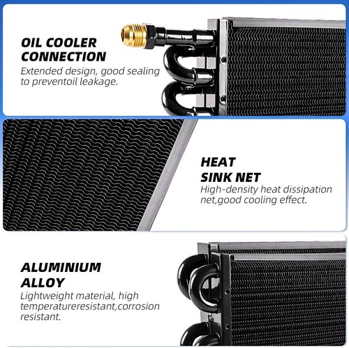 Universal 1/2" Transmission Oil Cooler Kit - Lightweight Aluminum Alloy Design - Picture 5 of 9