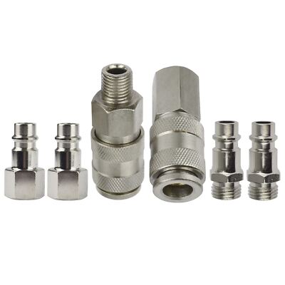 6pcs 1/4 Inch BSP FT011 Air Line Hose Compressor Fitting Connector Qui - Electro