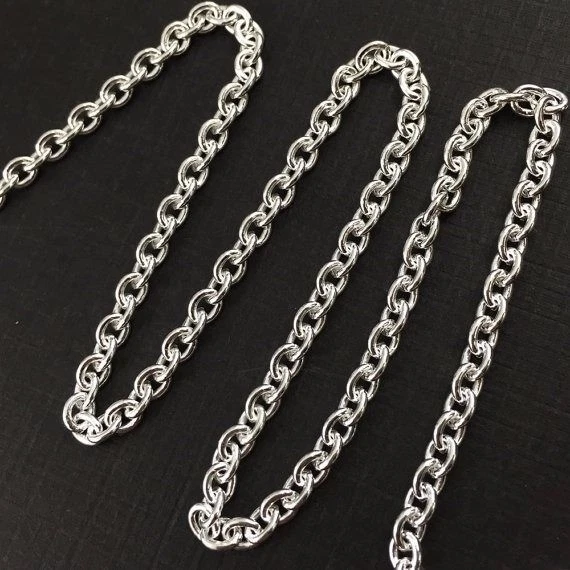 Sterling Silver Chain-Bulk Unfinished Chain 925 -Heavy Oval Cable Chain  5x4mm