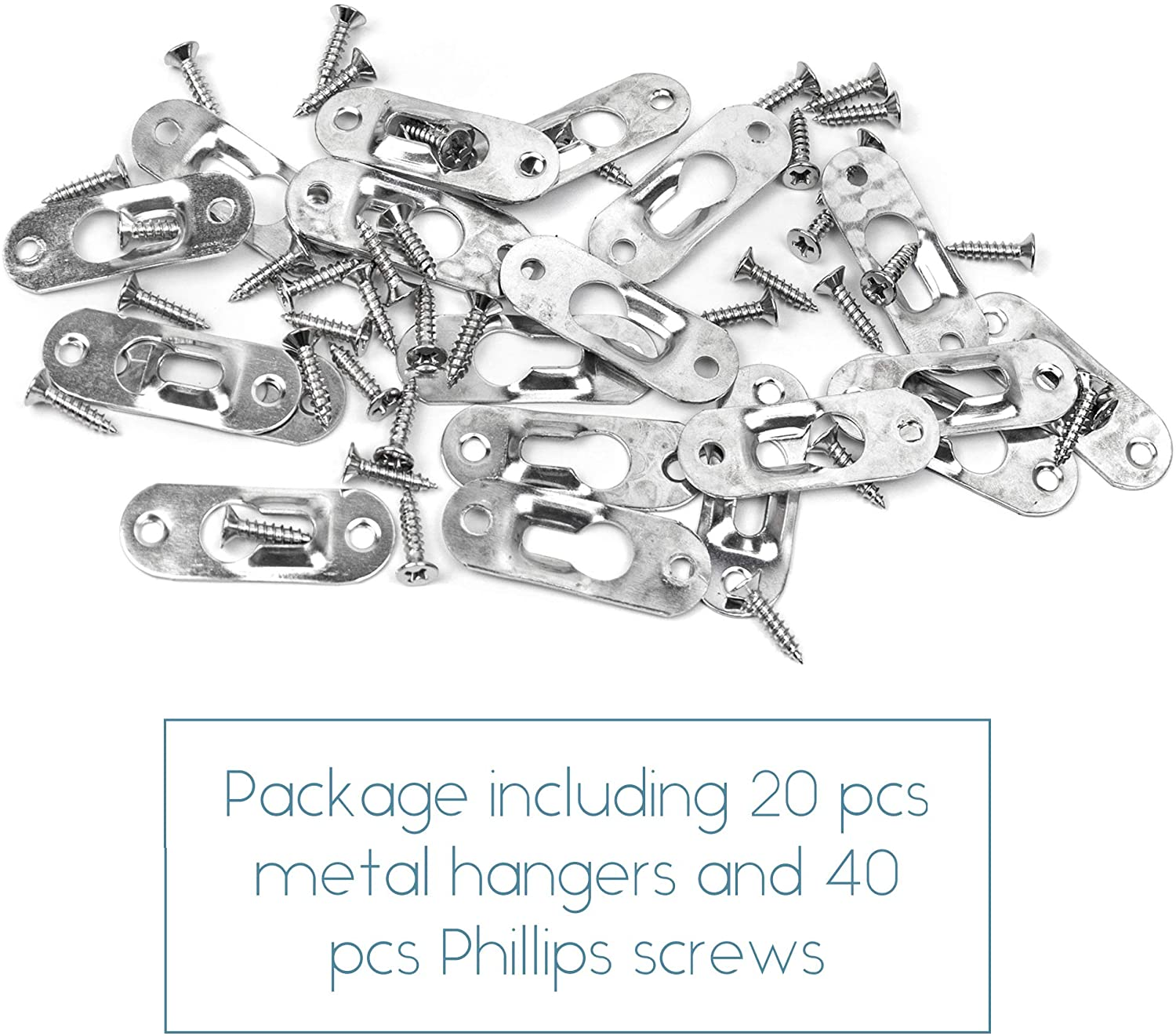 20 Pack Silver Metal Single Keyhole Hangers with Screws Metal Keyhole Hanger 313026885866 eBay