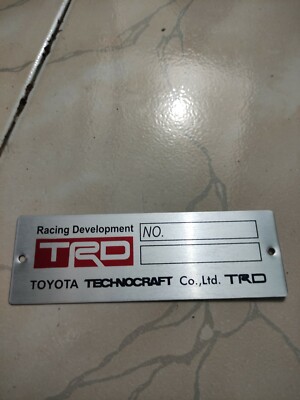 Toyota Data ID Plate tag TRD Levin Celica Trueno Corolla Supra - Main Image