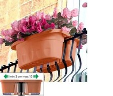 Vaso Balconiera per piante doppia klunia colore terracotta 50 cm bama