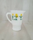 Vintage Termocrisa Pitcher 7" tall Translucent Milkglass Yellow Flowers