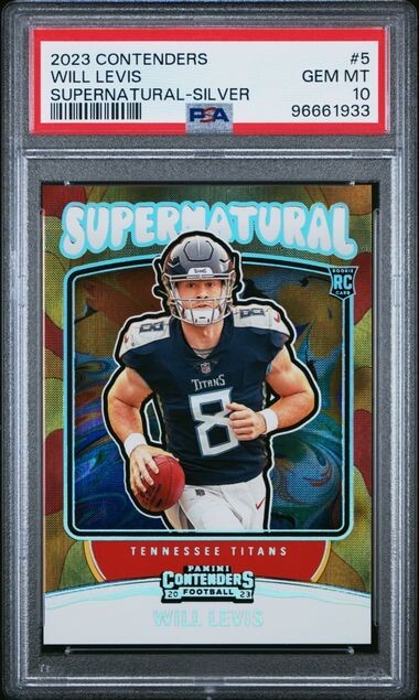 2023 Panini Contenders WILL LEVIS Supernatural Silver Insert RC #5 PSA 10