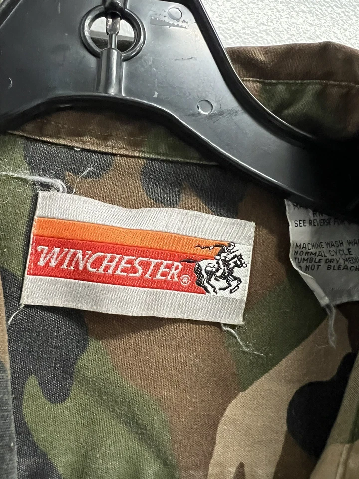 Vintage Winchester Camo Long Sleeve Button Up Shirt Size Large L Duck Hunting - Image 3 of 4