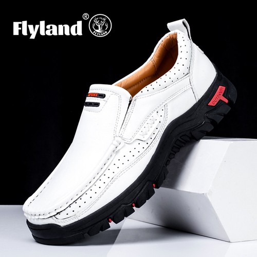 FLYLAND Men Fashion Vintage Chukka Leather Ankle Boots Handmade Casual Loafers  - Bild 11 von 49