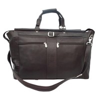 Piel Leather Carpet Bag With Pockets, Chocolate, One Size Piel Leather Carpet Bag With Pockets, Chocolate, One Size