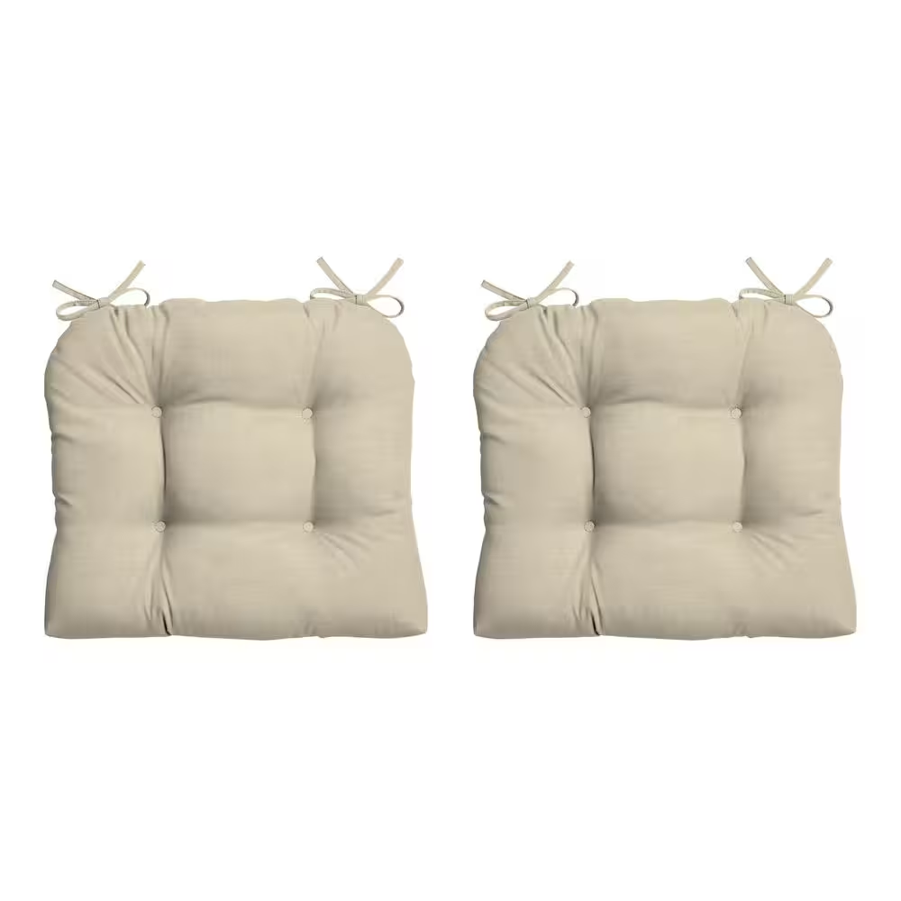 Outdoor Seat Cushions Set of New Tan Leala Texture Tufted 20 In
