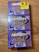 Lot 3 Memorex VHS-C TC30 High Grade Compact Blank Video Cassette Tapes SEALED