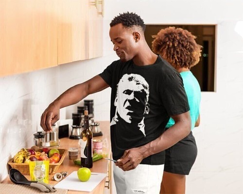WWE Vince McMahon White Face Profile Mens Black T-shirt - Picture 2 of 4