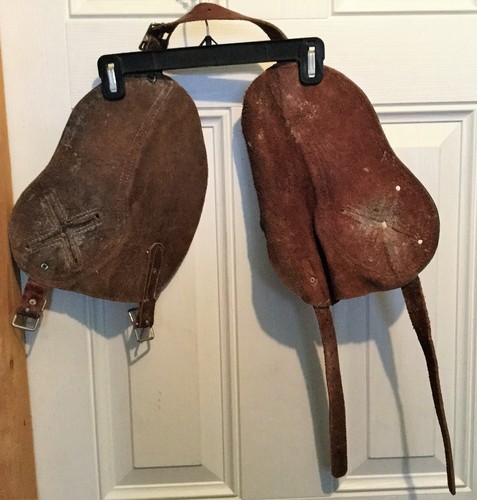 Leather Horn Wraps Bull Calf Safety Cowboy Bronc Rodeo Roping J Bar E 1 - Picture 4 of 6